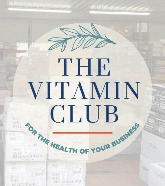 The Vitamins for business club with Mae Cee logo 